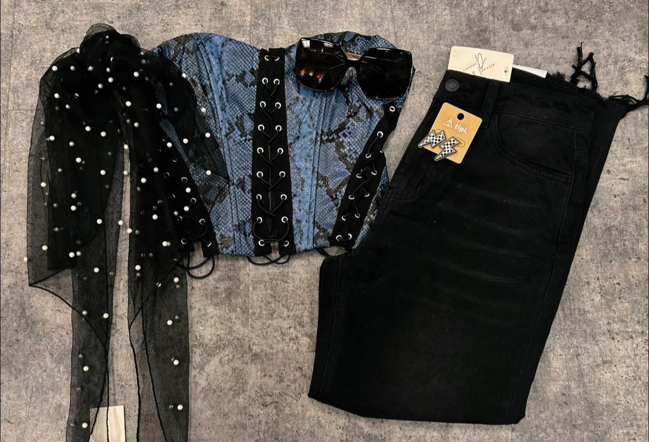 Midnight Python Corset Top