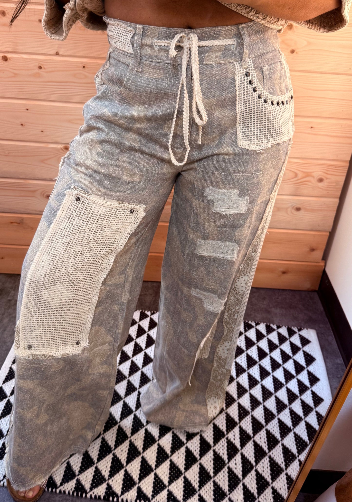 Camo Stitch Patch Pants
