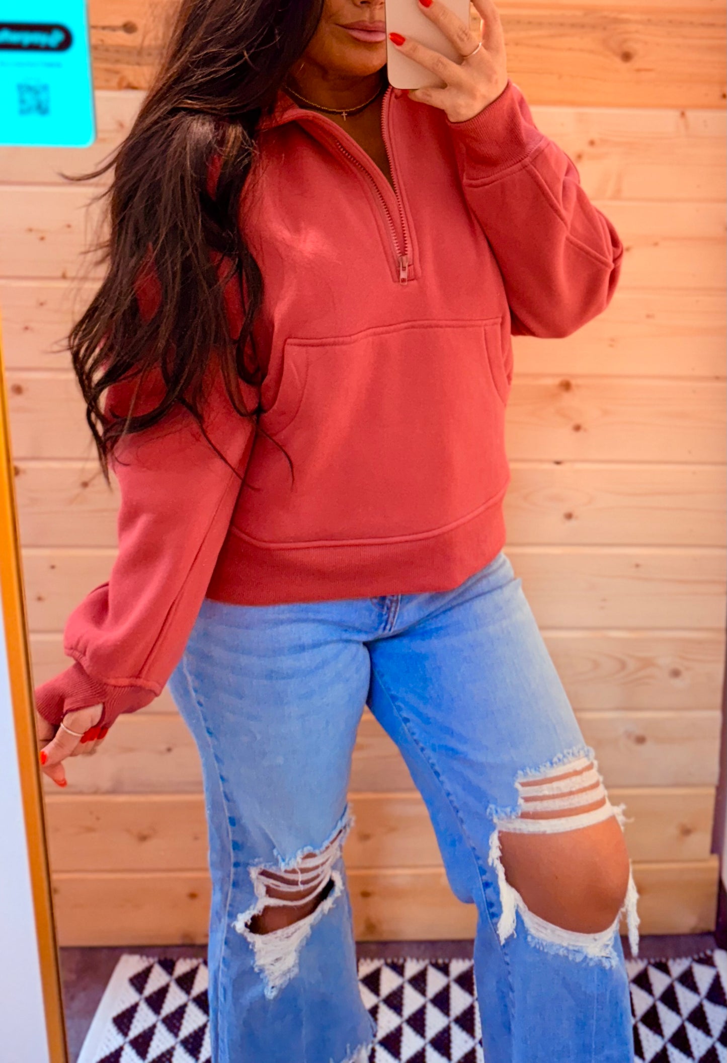 Dusty Rose Half Zip