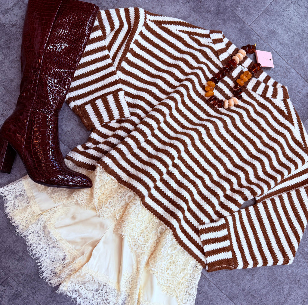 Rust & Romance Striped Knit Sweater