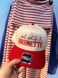 Red, White & Brunette Trucker Hat