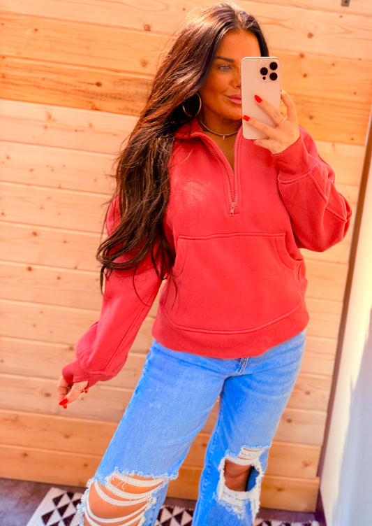 Dusty Rose Half Zip