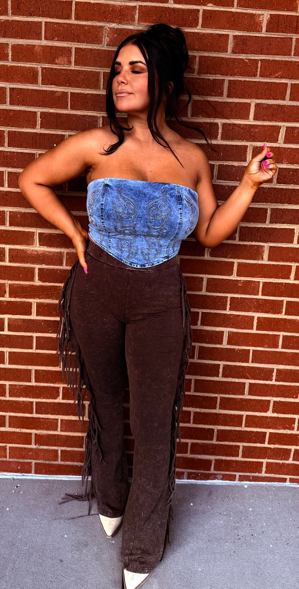 Desert Darling Denim Corset Top