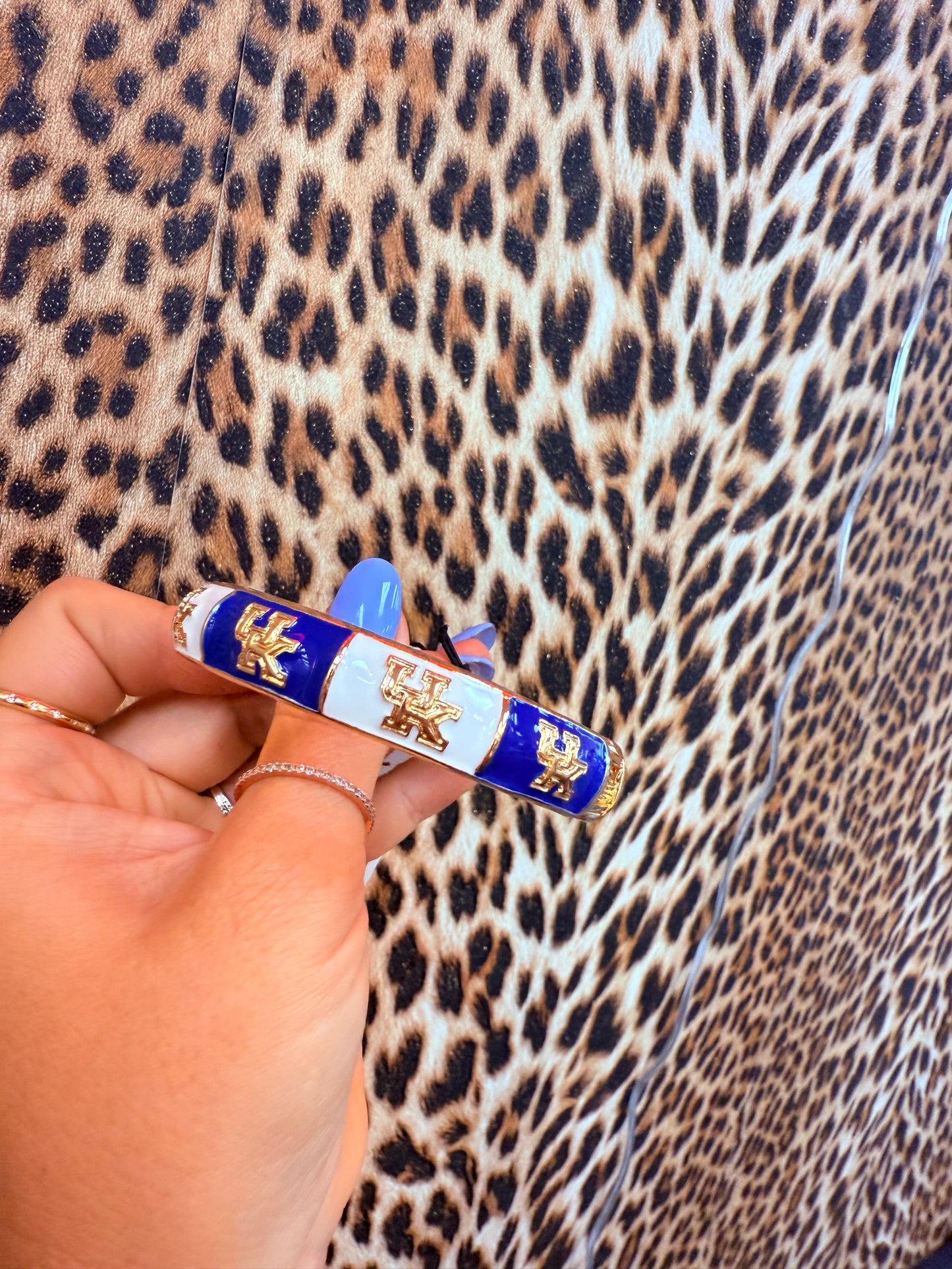 UK Blue & White Checkered Bangle