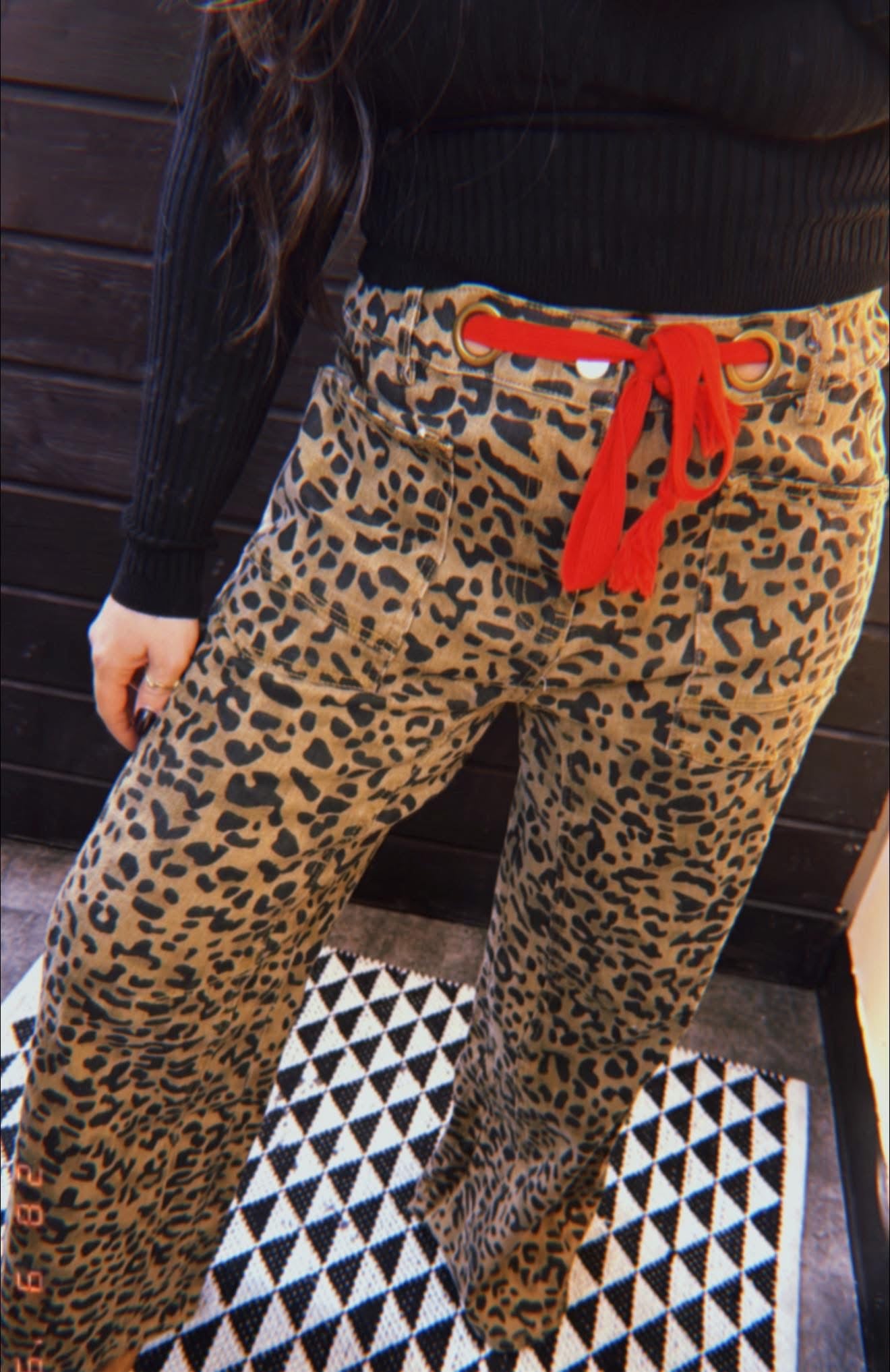 Cheetah Red Jeans