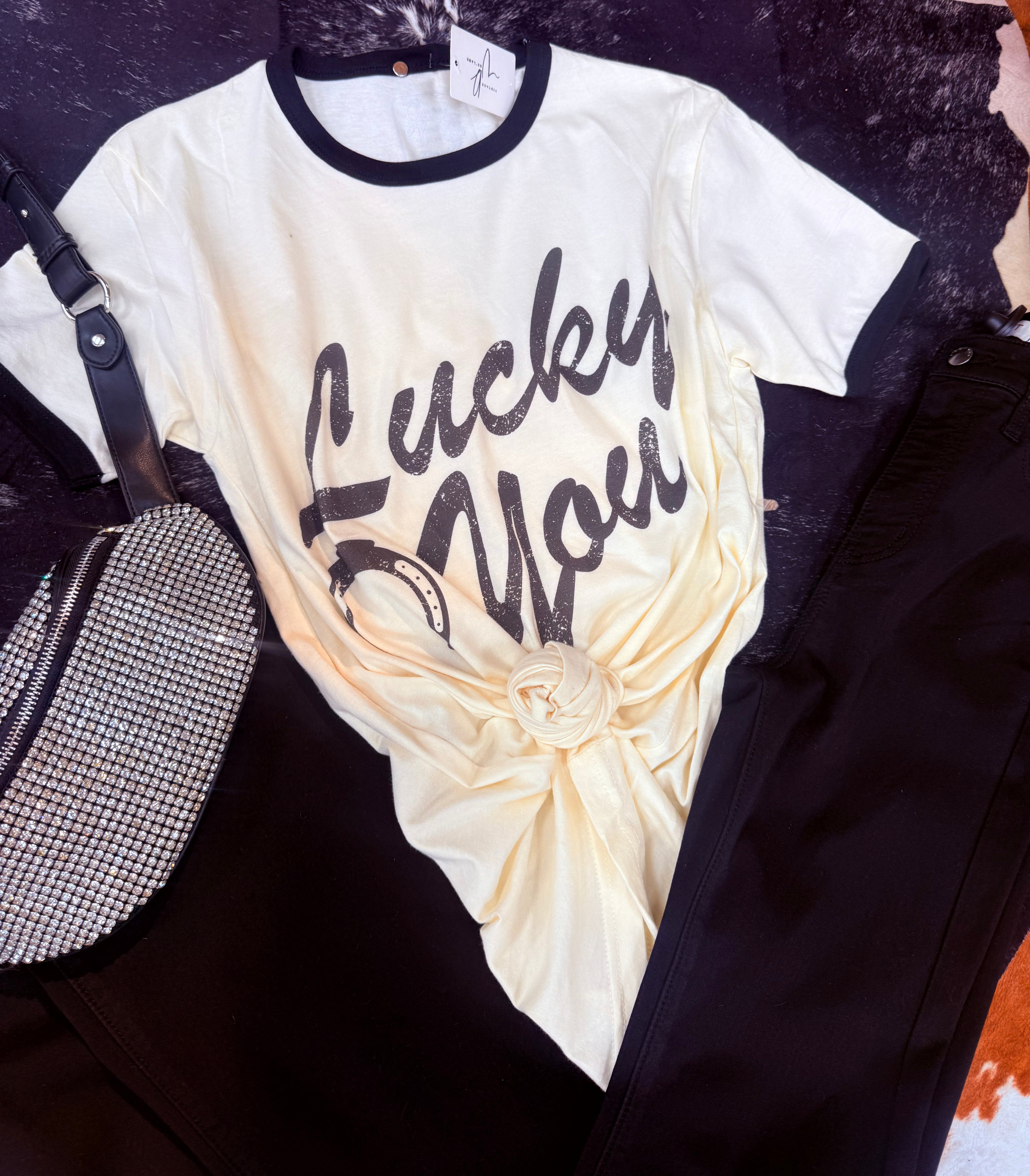 Lucky You Ringer Tee