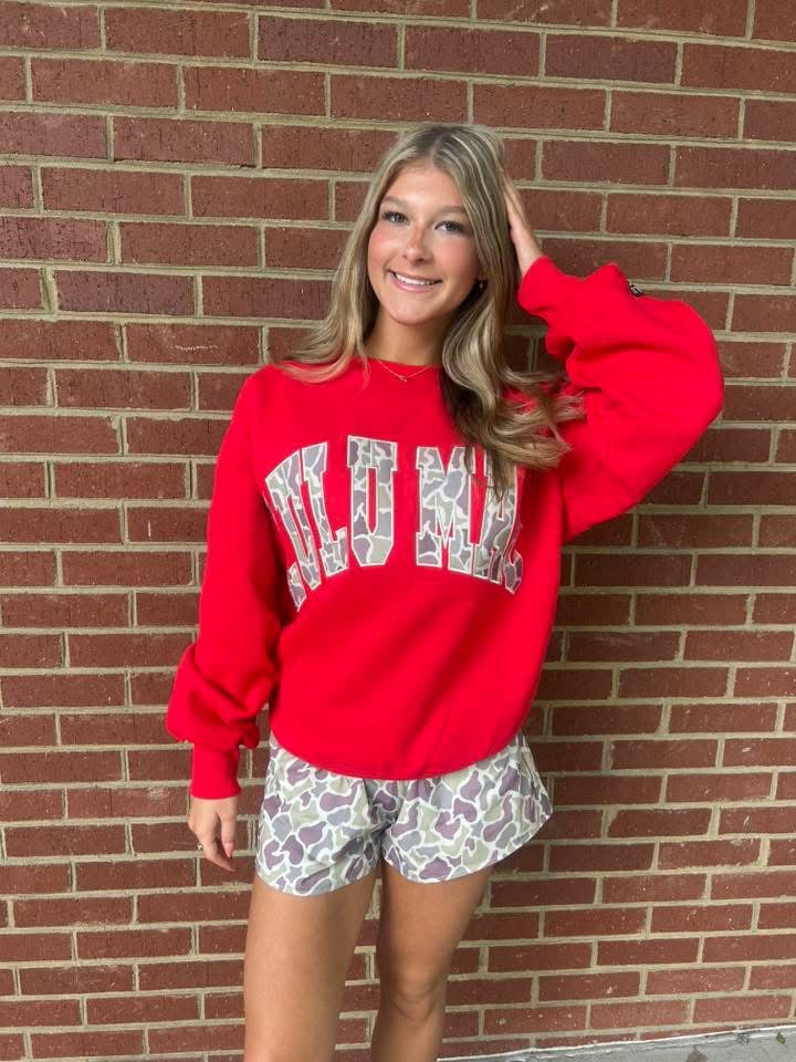 Crimson Camo LuLu Pullover