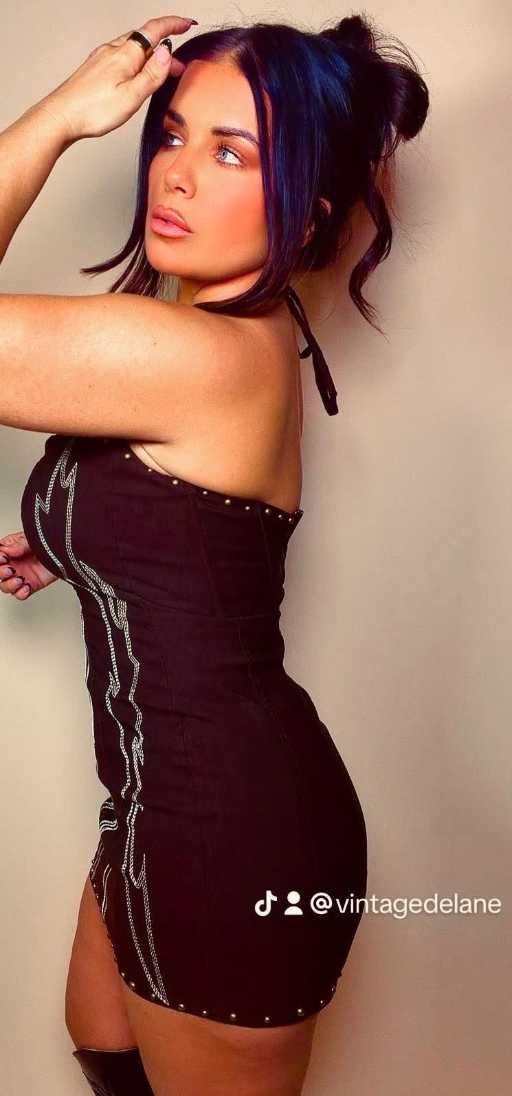 Chocolate Studded Dress