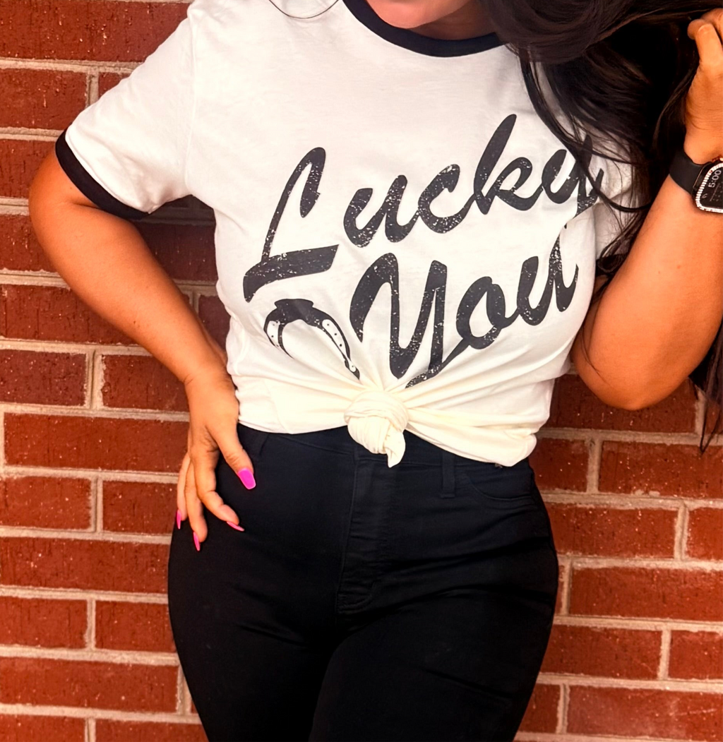 Lucky You Ringer Tee