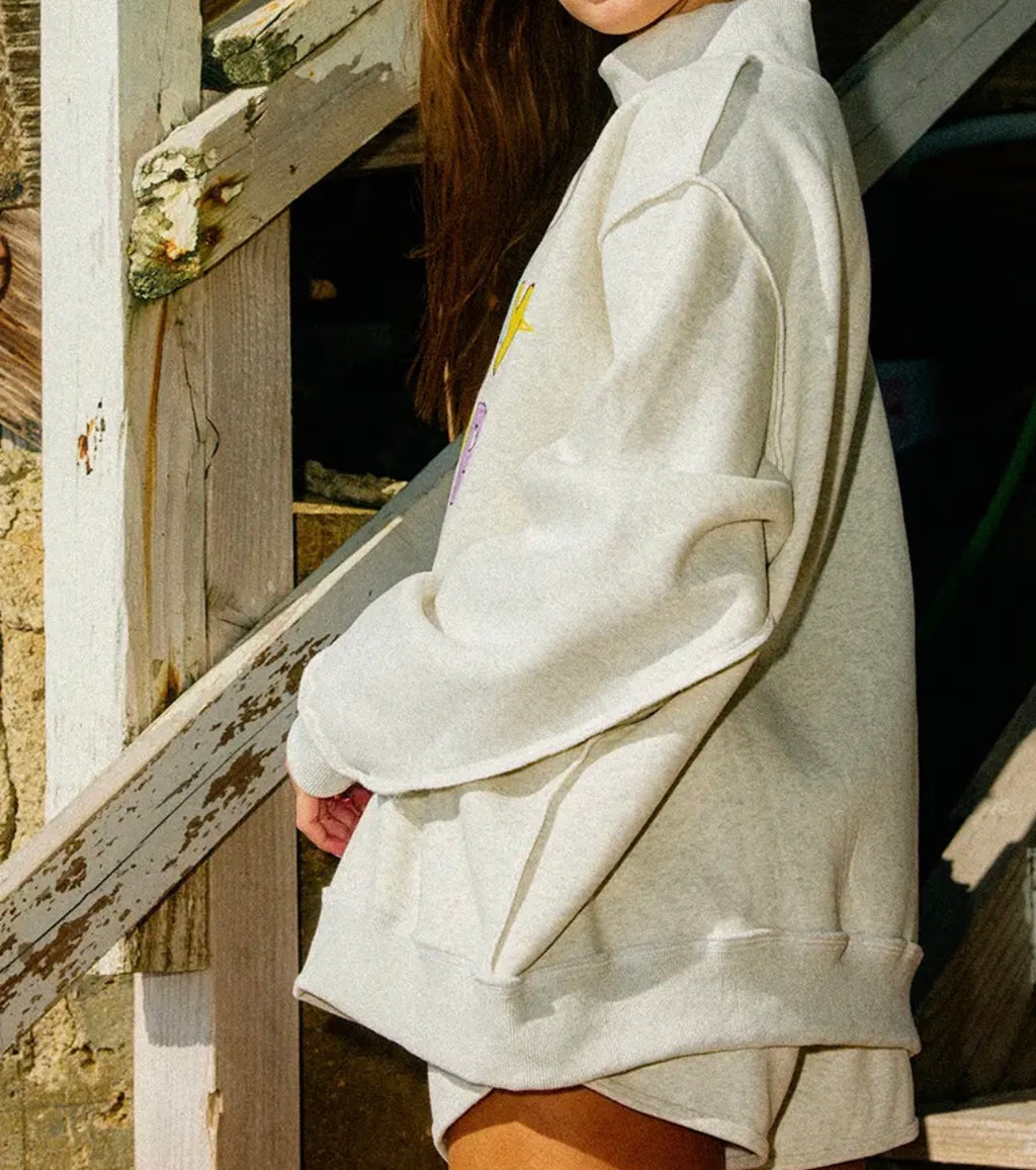 Reversible Happy Girl Mockneck