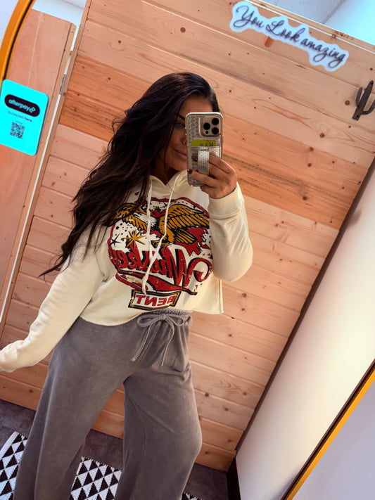 Eagle Boxy Crop Hoodie