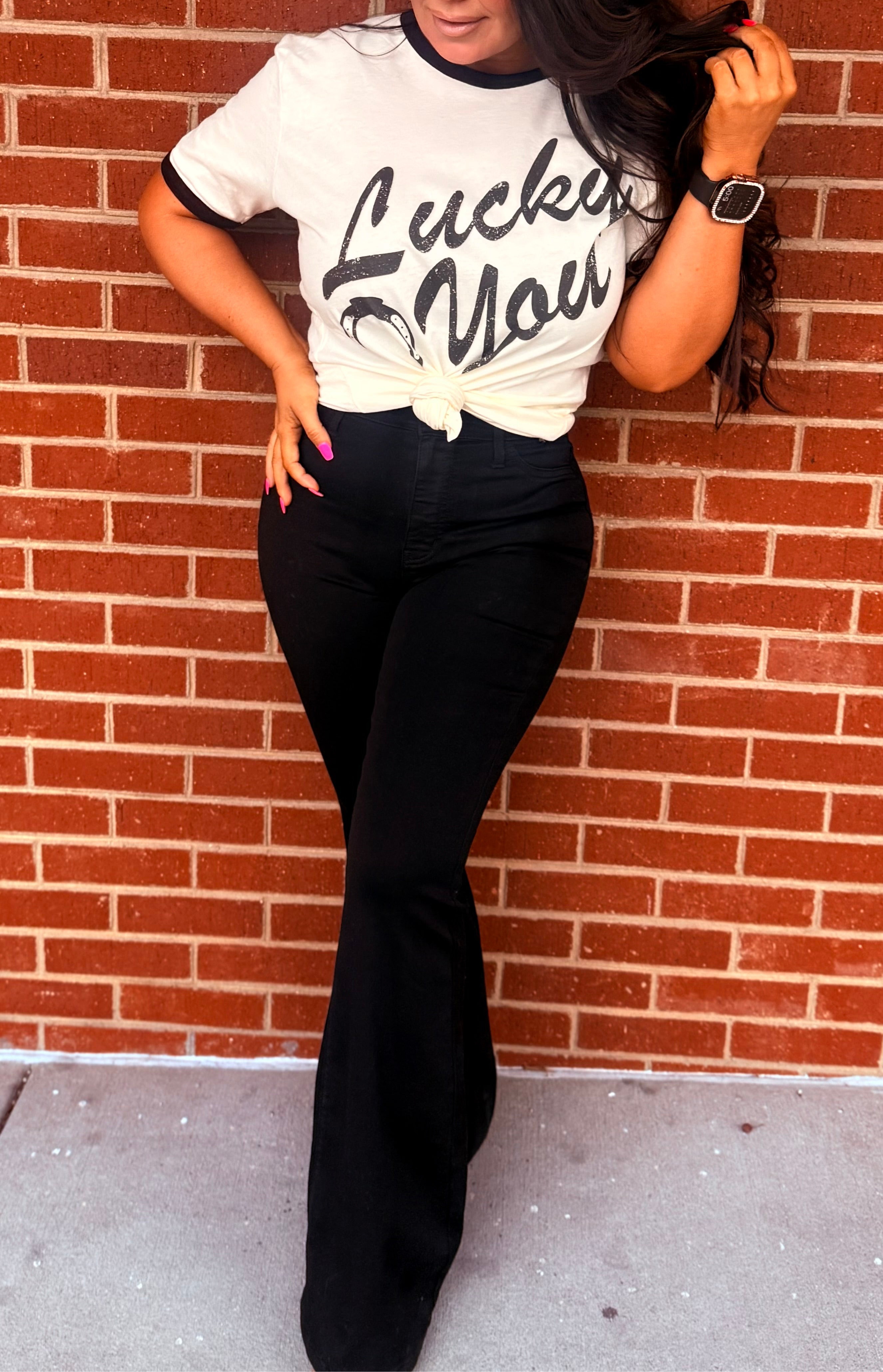 Lucky You Ringer Tee