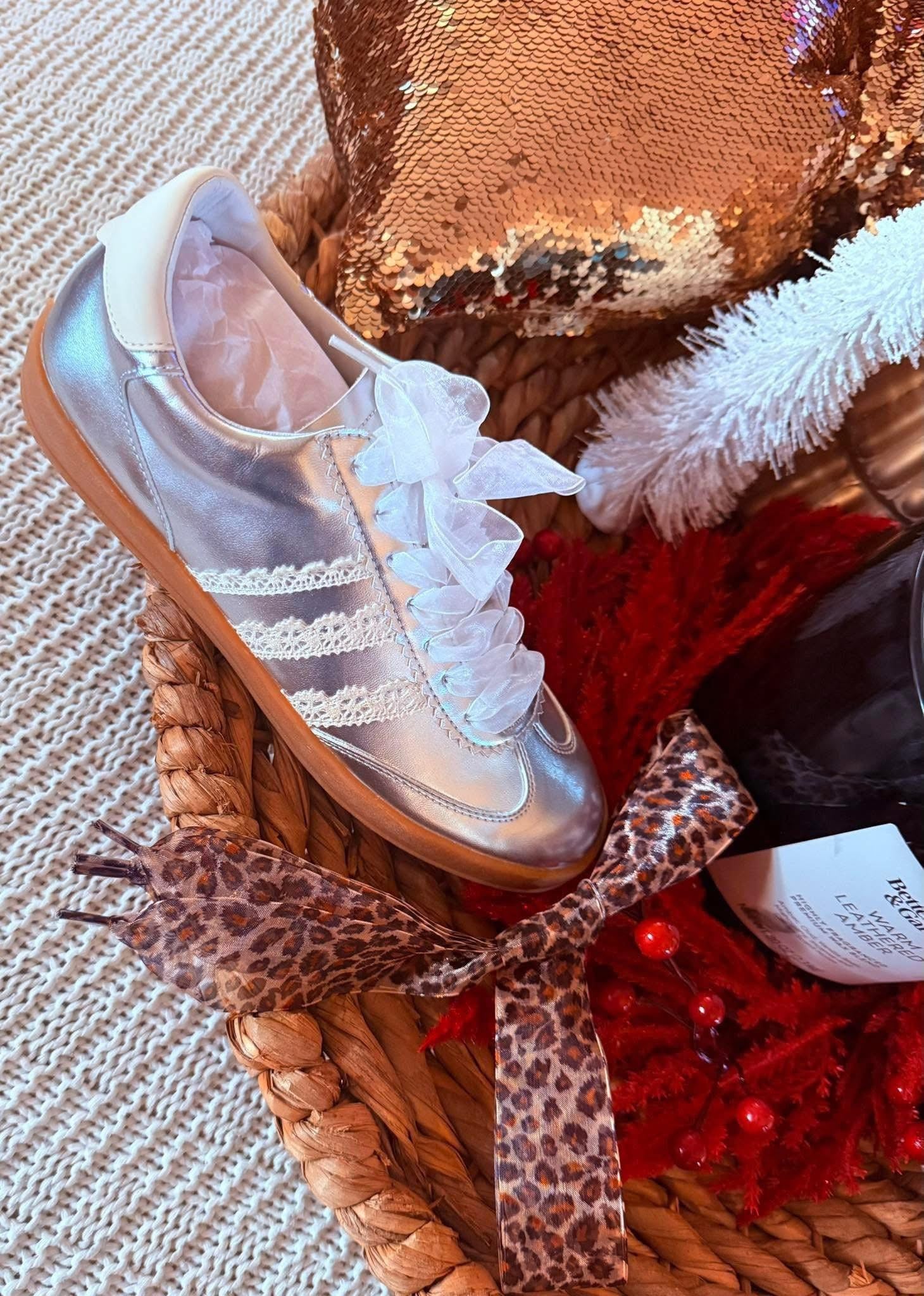 Romantic Lace Metallic Shoes