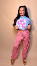 Bubblegum Bliss Barrel Pants