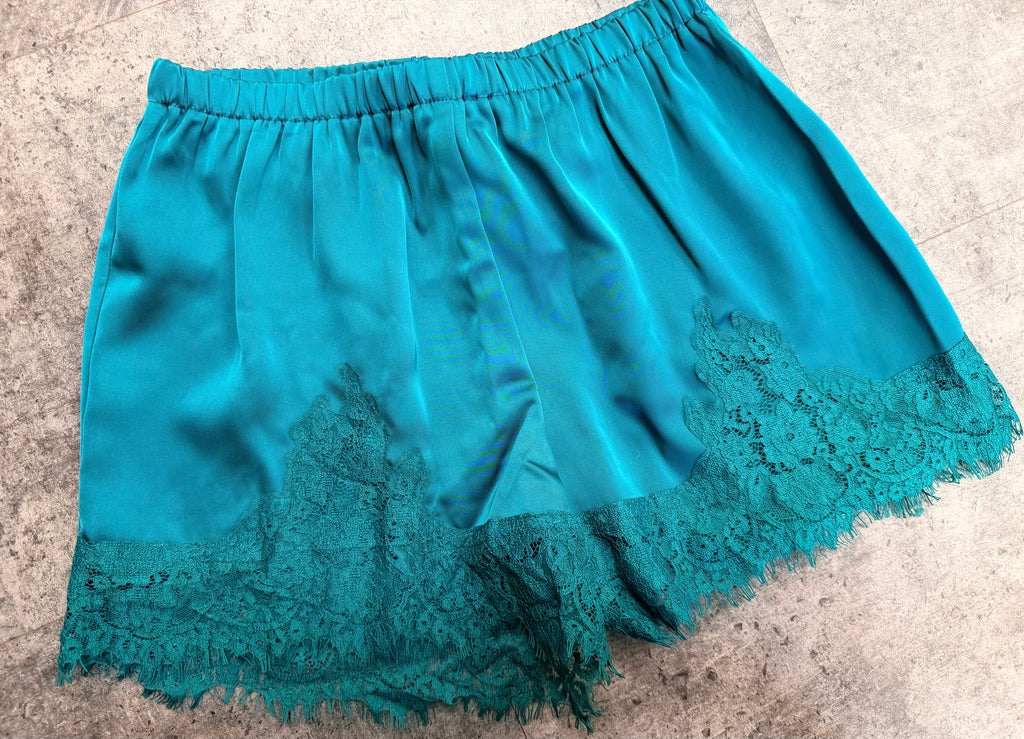 Turquoise Temptation Lace Shorts
