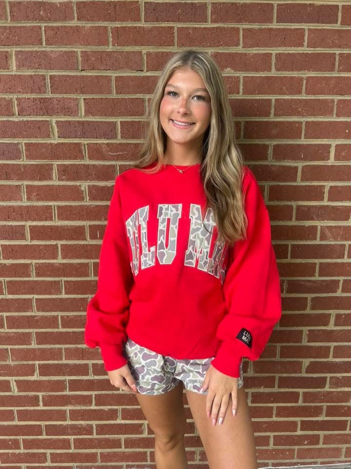 Crimson Camo LuLu Pullover