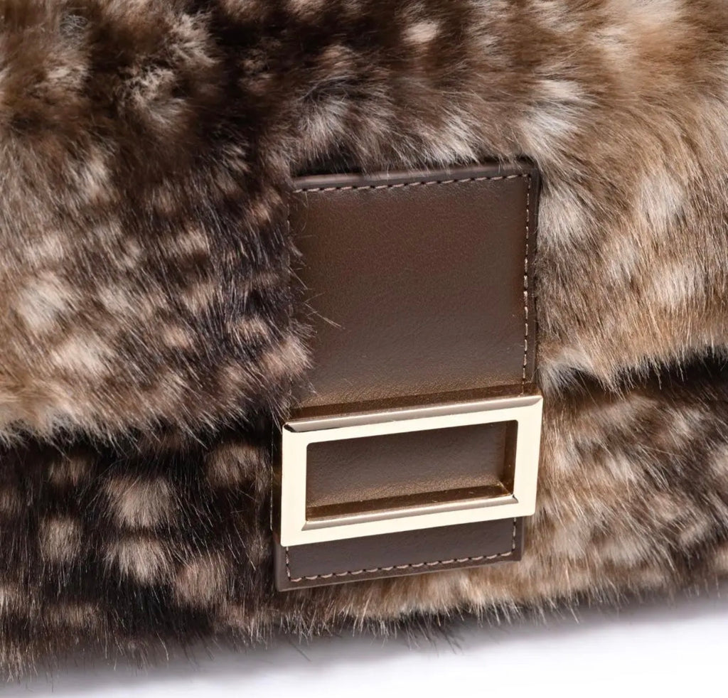 Untamed Luxe Faux Fur Shoulder Bag