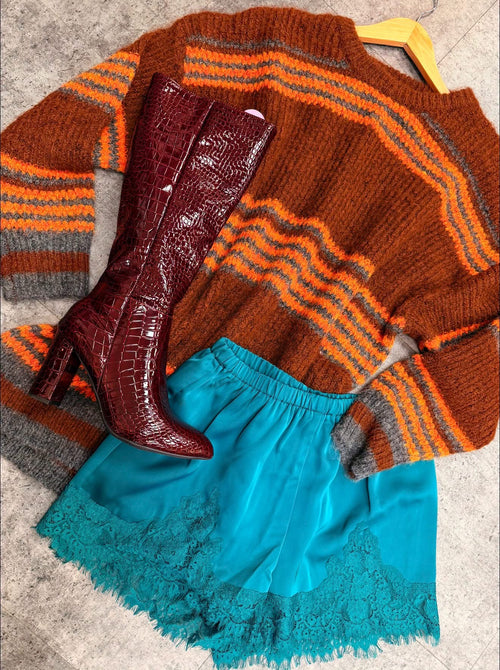 Turquoise Temptation Lace Shorts