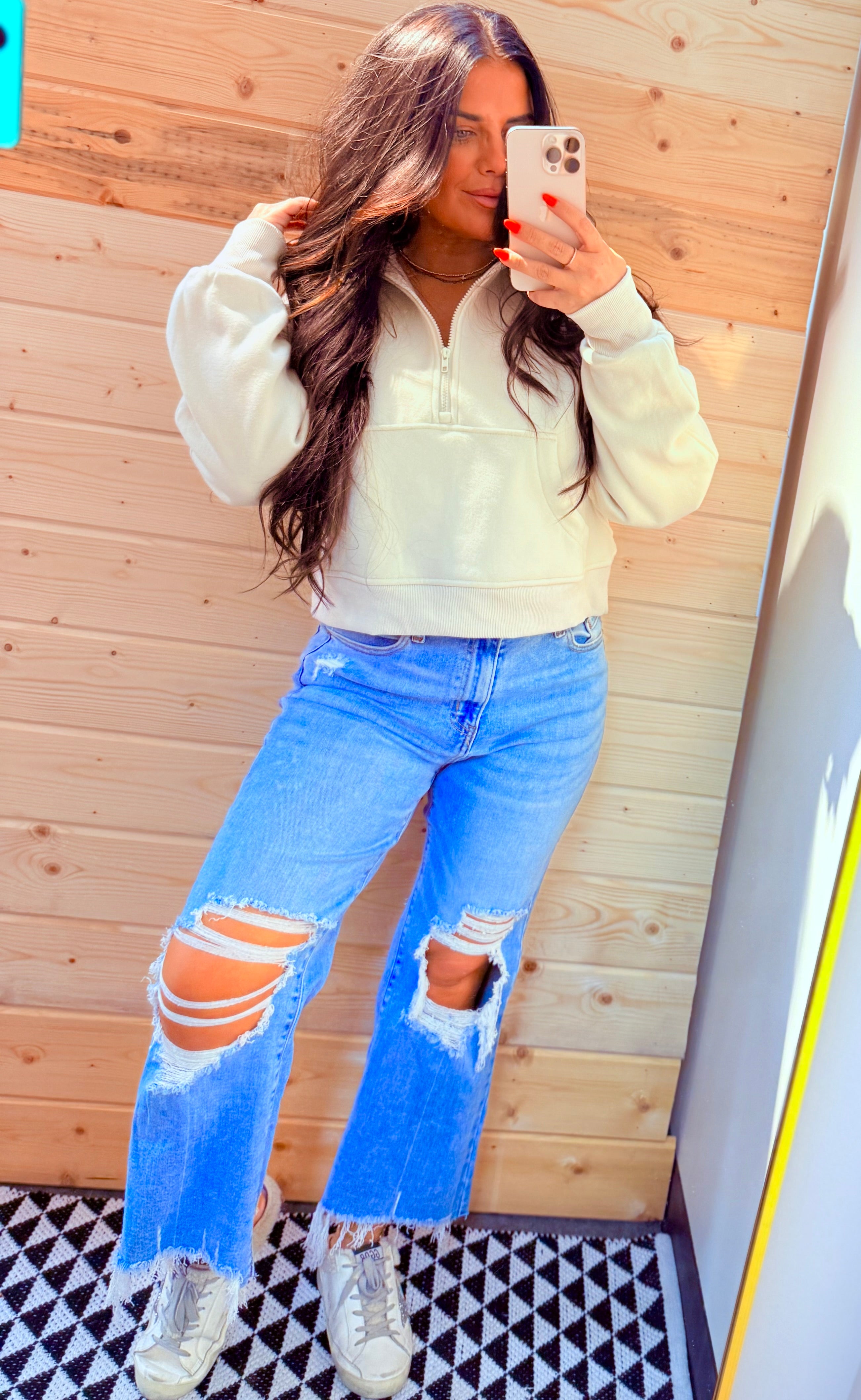 Cream Delight Half Zip