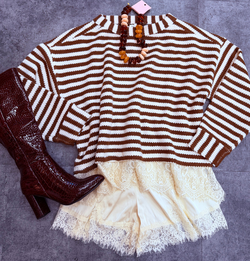 Rust & Romance Striped Knit Sweater