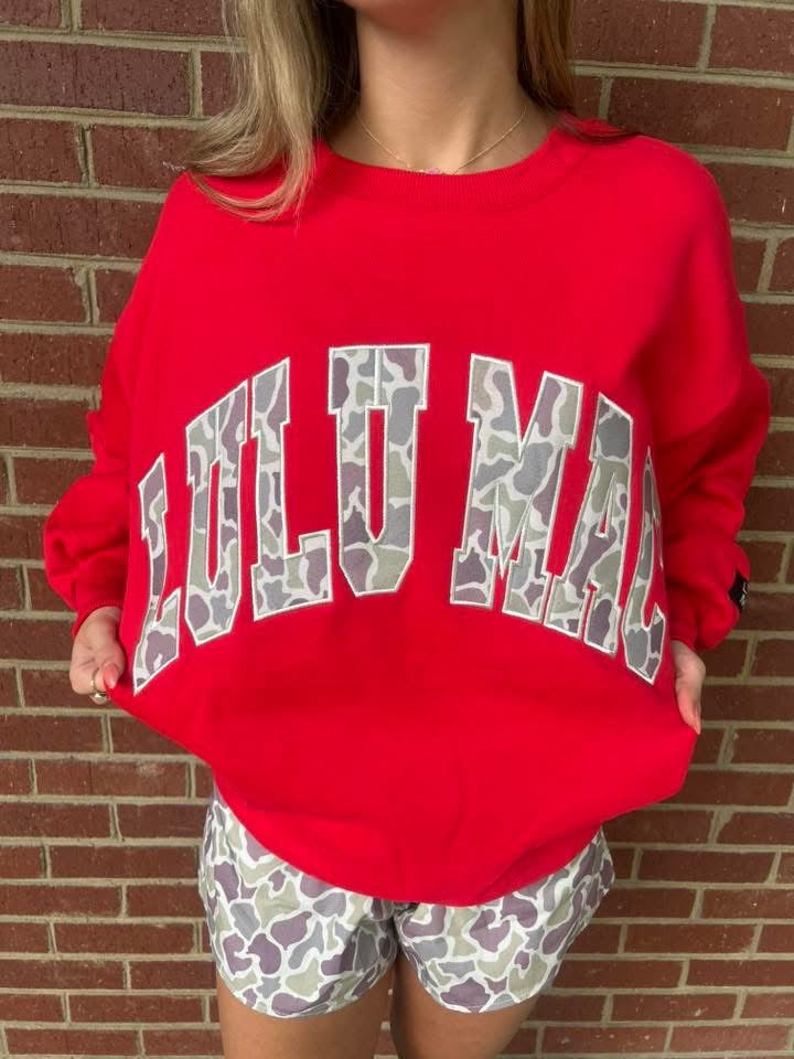 Crimson Camo LuLu Pullover