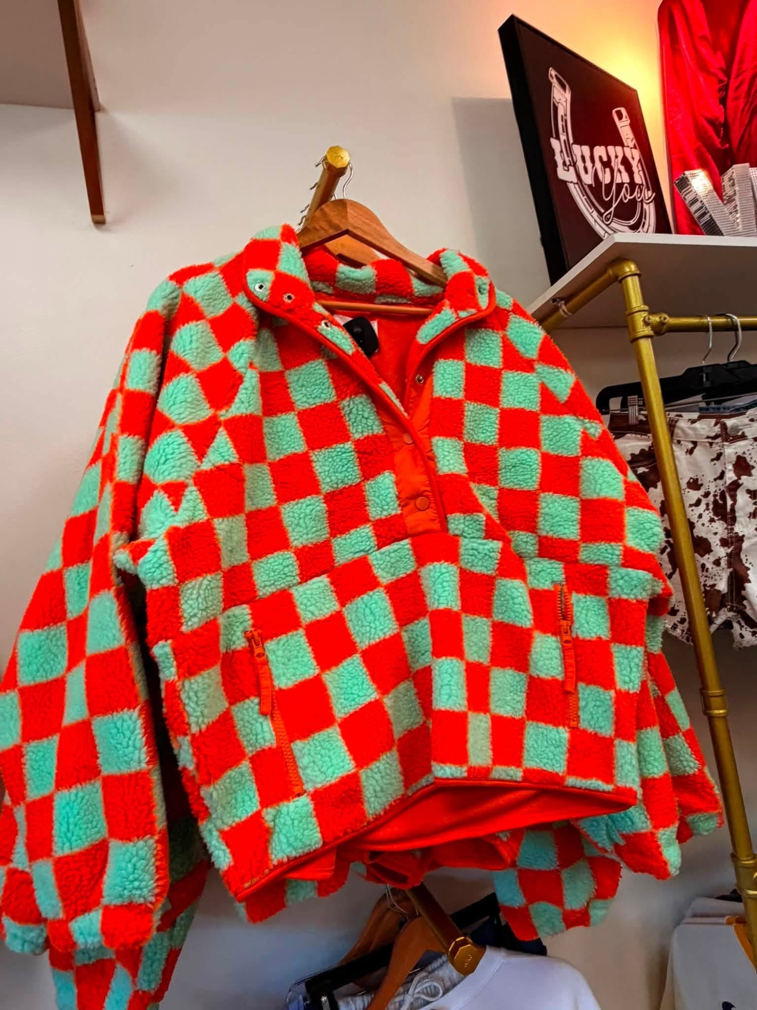 Checkered Cowgirl Sherpa