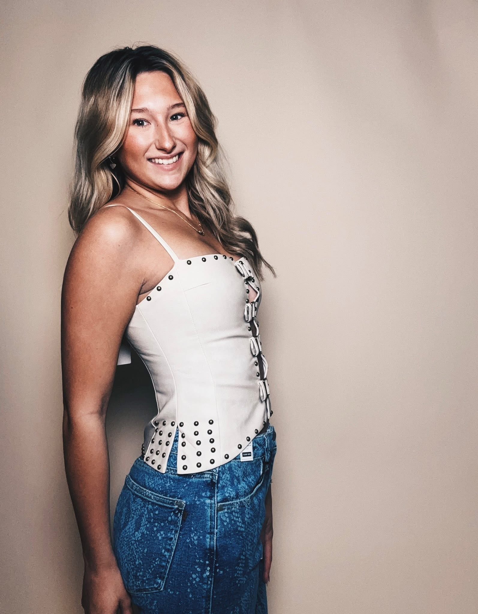 Ivory Outlaw Buckle Top