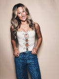 Ivory Outlaw Buckle Top