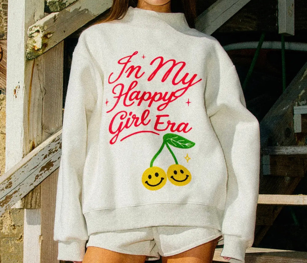 Reversible Happy Girl Mockneck