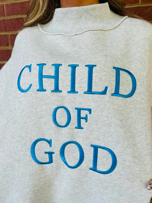 Child of God Embroidered Mockneck