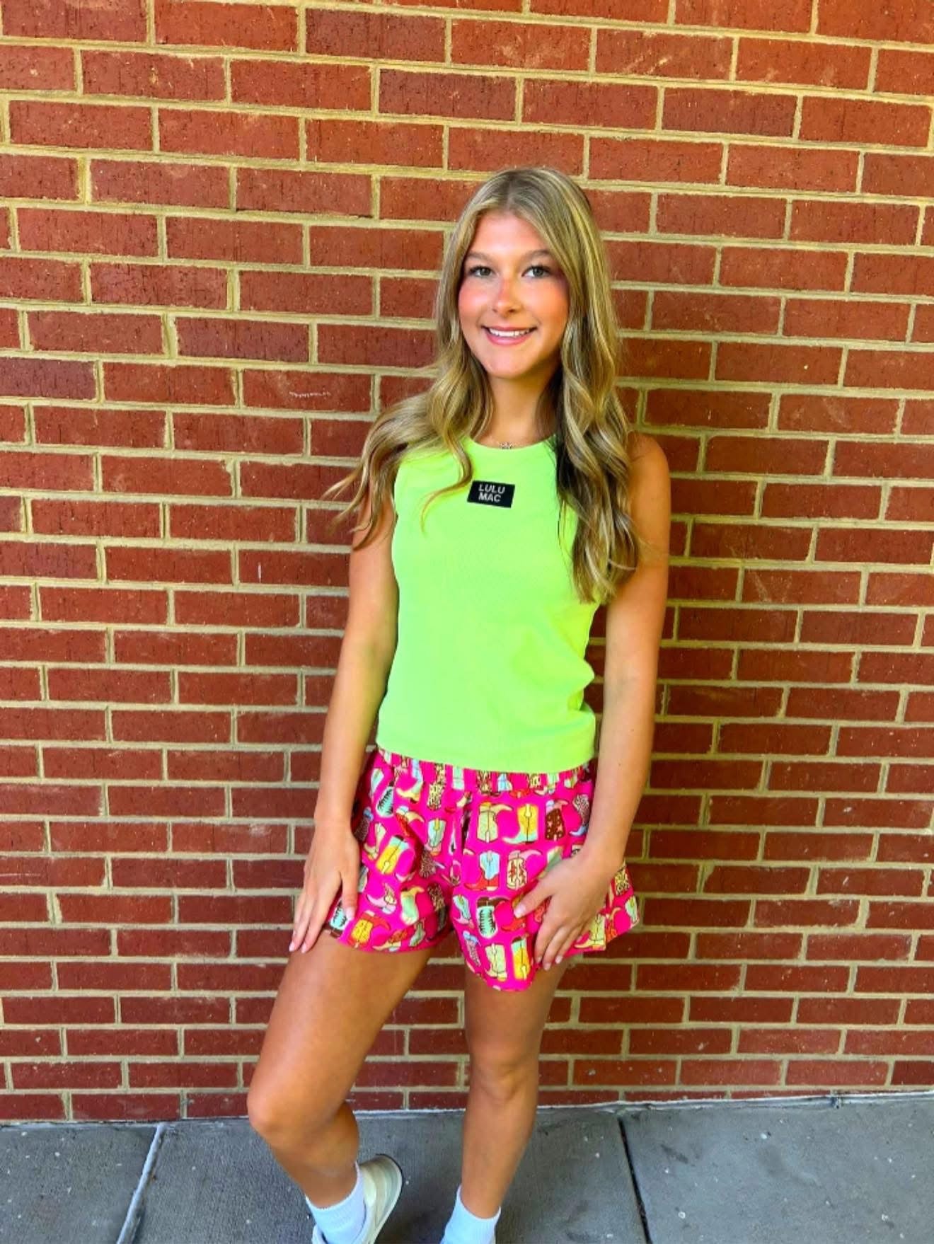 Electric Lime Ribbed Tank