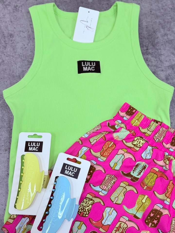 Electric Lime Ribbed Tank