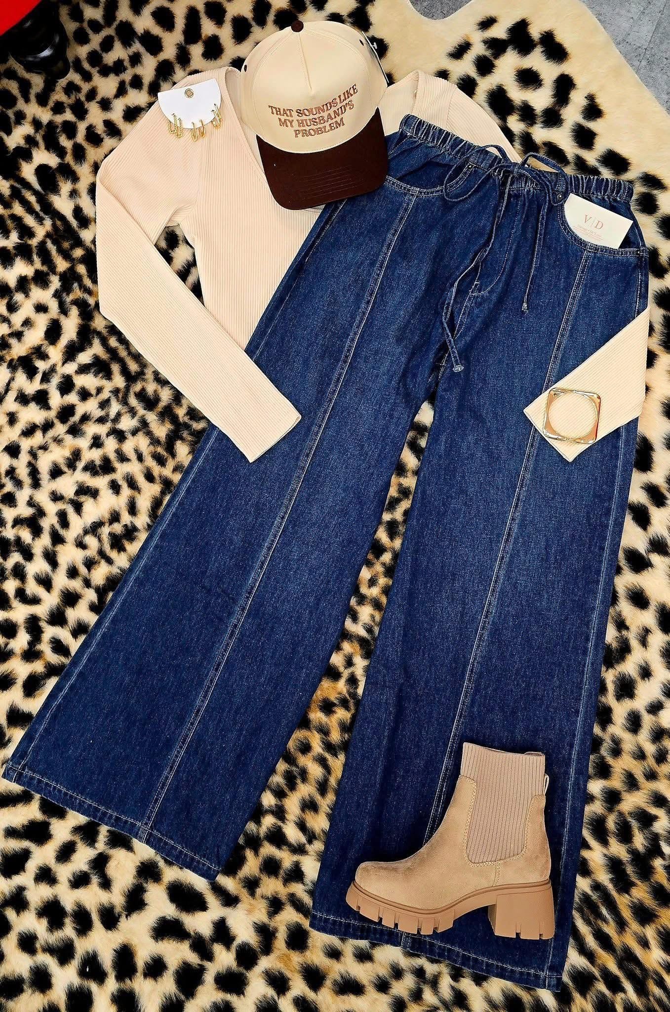 Drawstring Denim