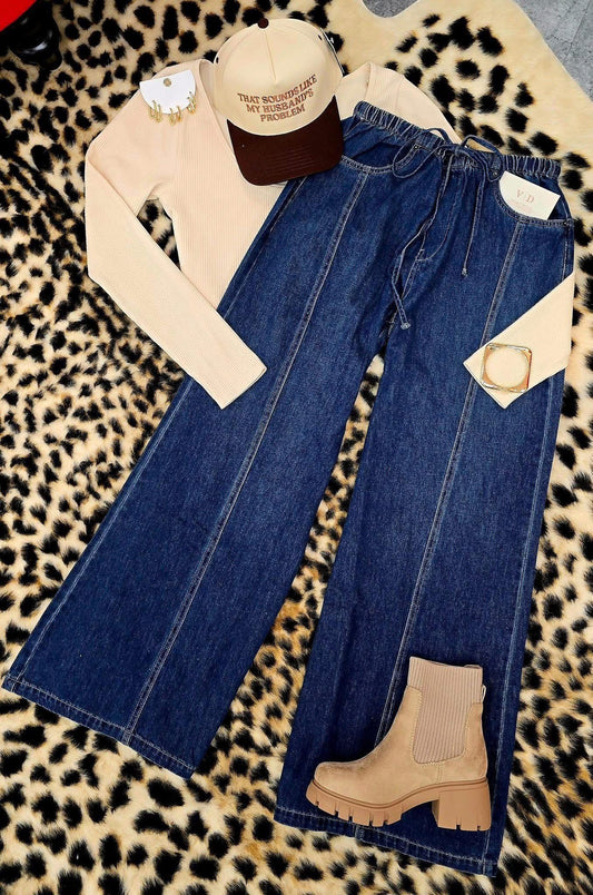 Drawstring Denim